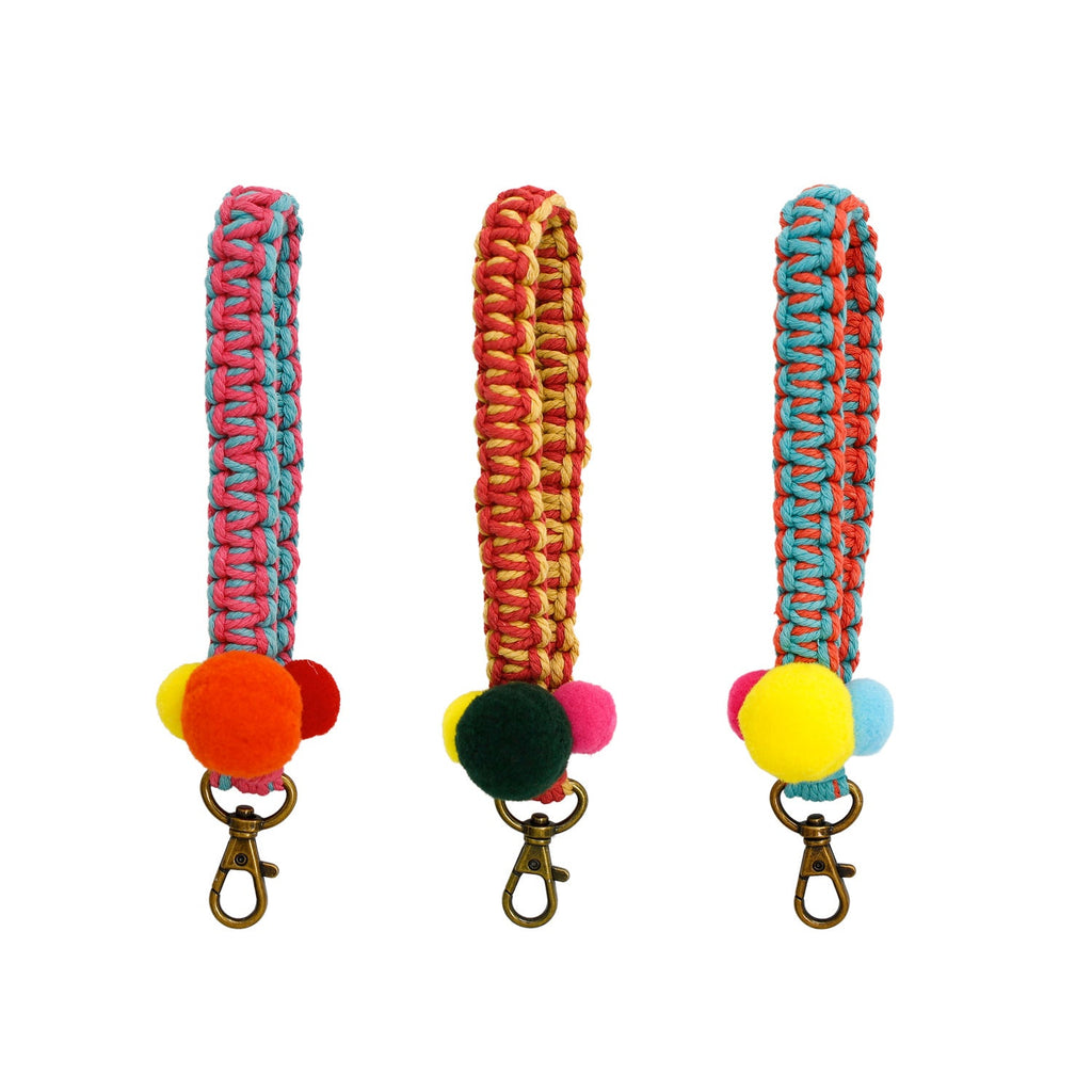 Handmade Braided Pompom Keychain K1274 - view 7
