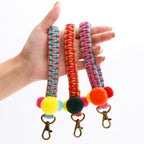 Handmade Braided Pompom Keychain K1274 - view 3