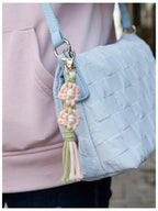 Flower Braided Cotton Thread Tassel Keychain K1284 - view 7
