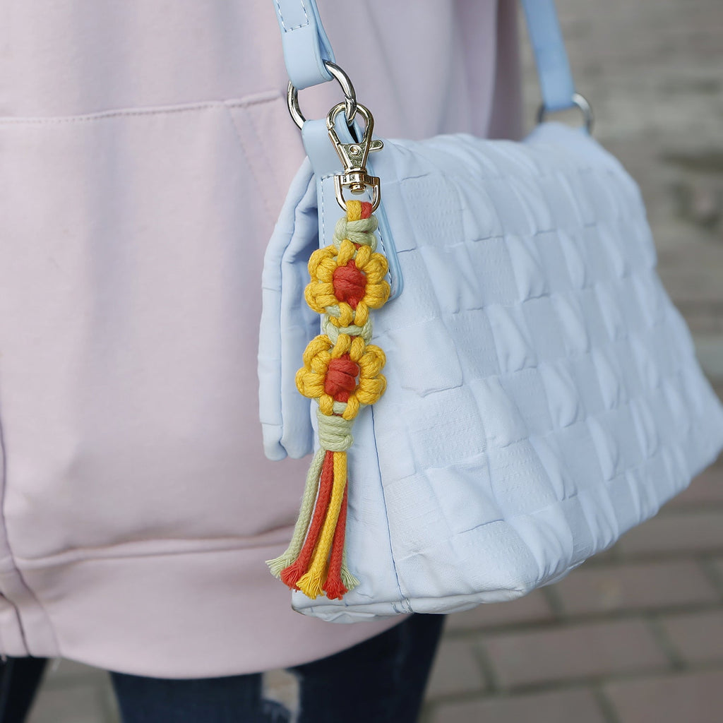 Flower Braided Cotton Thread Tassel Keychain K1284 - view 8