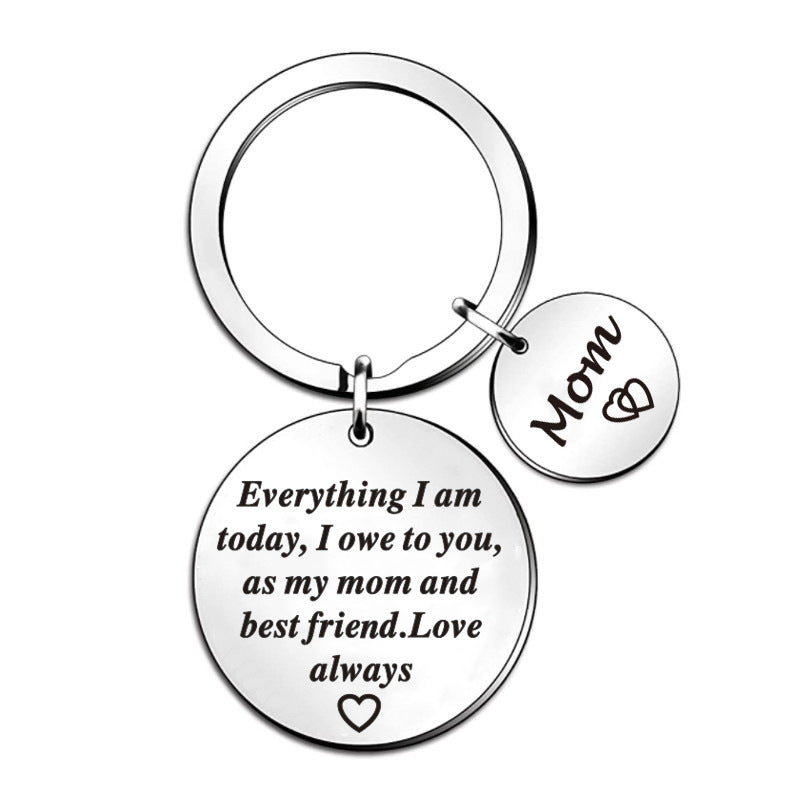 LOVE DAD Disc Stainless Steel Keychain K1296 - view 2