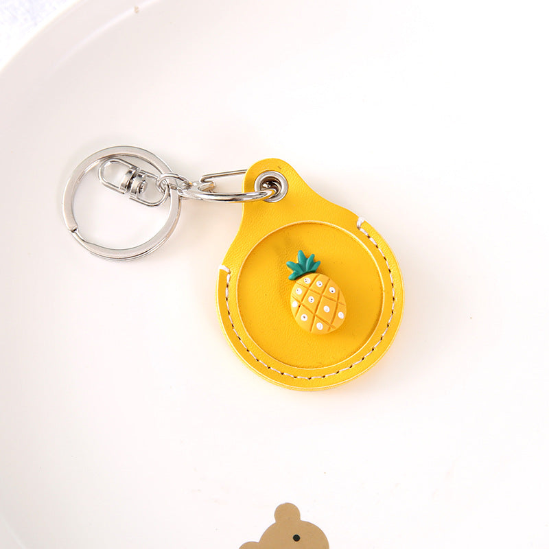 Pineapple Vegan Leather AirTag Cover Keychain K1315 - view 3