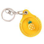 Pineapple Vegan Leather AirTag Cover Keychain K1315