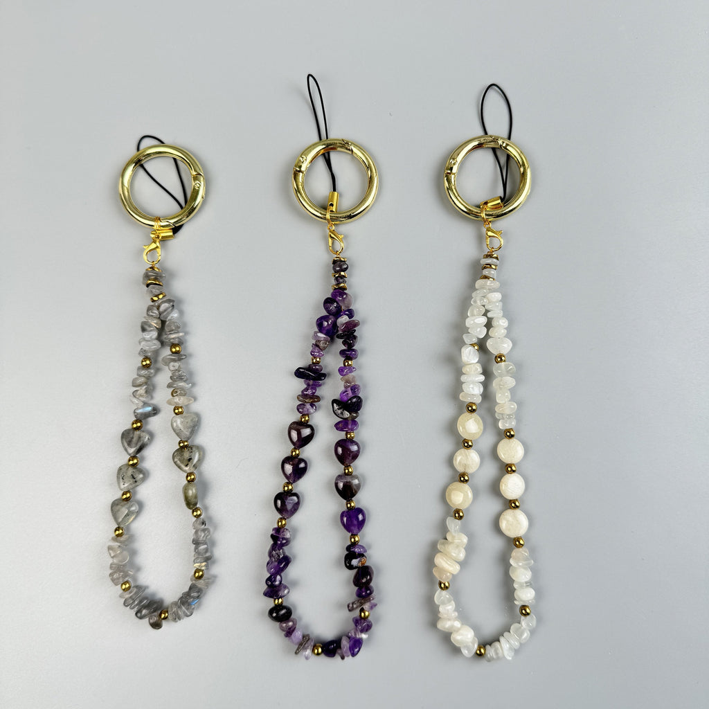 Natural Stone Phone Charm Keychain K1323