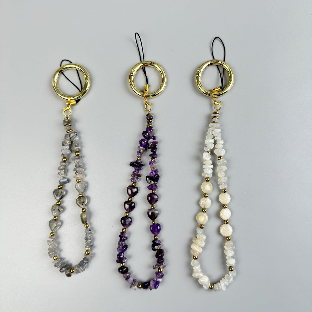 Natural Stone Phone Charm Keychain K1323