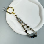 Natural Stone Phone Charm Keychain K1323-Labradorite