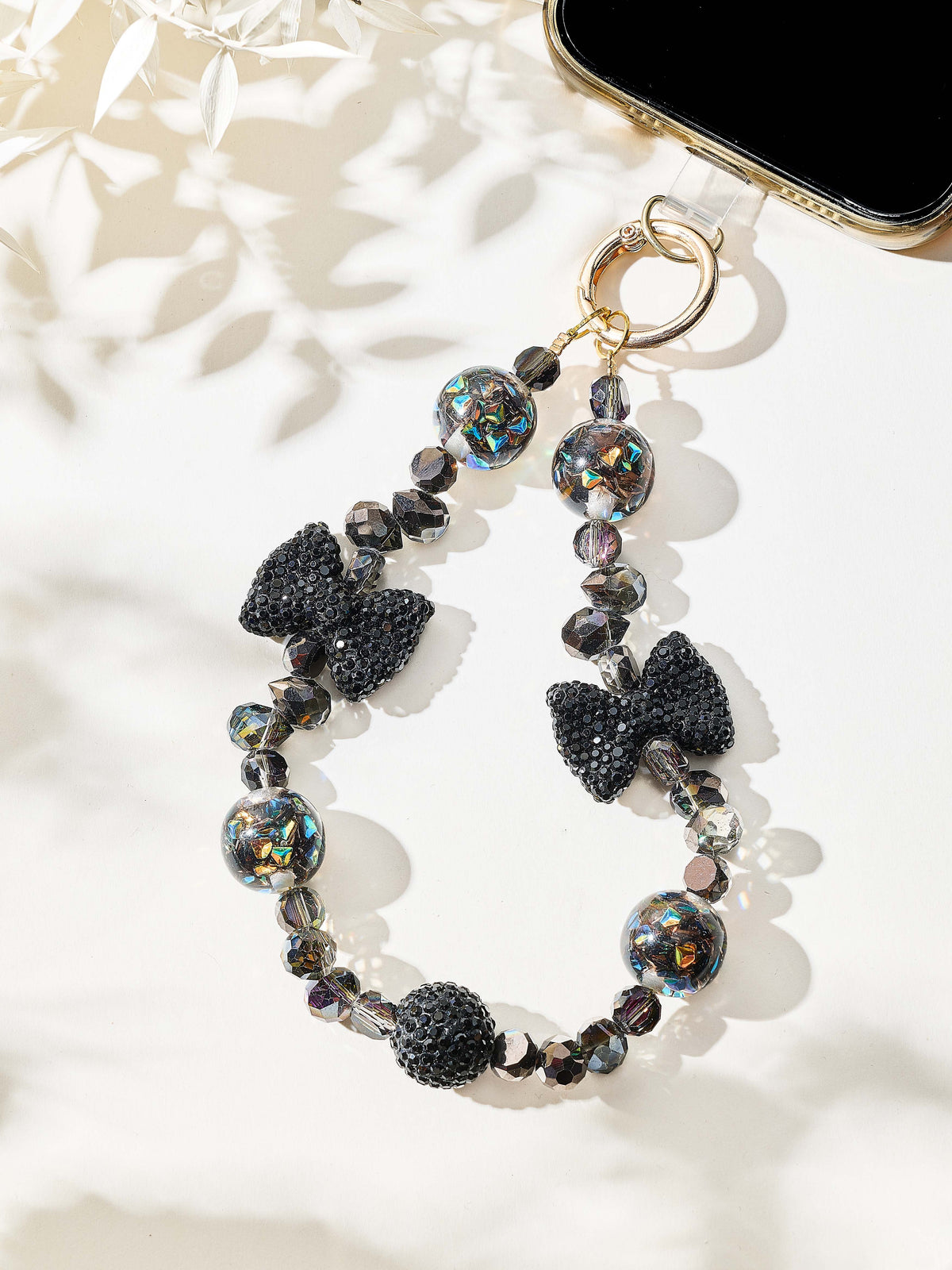 Crystal Bow Alloy Keychain Wristlet K1335