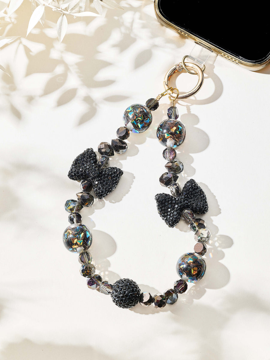 Crystal Bow Alloy Keychain Wristlet K1335
