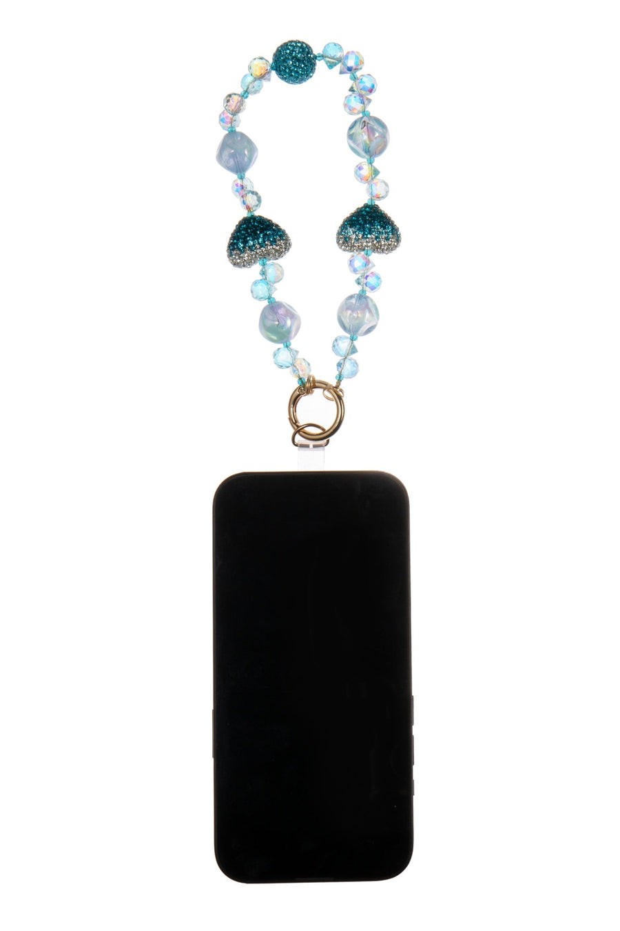 Crystal Heart Phone Wristlet Lanyard K1337