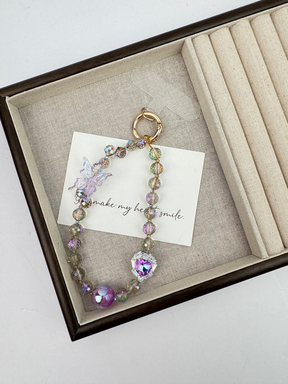 Flower Ball and Butterfly Phone Wristlet Lanyard K1347 - view 2