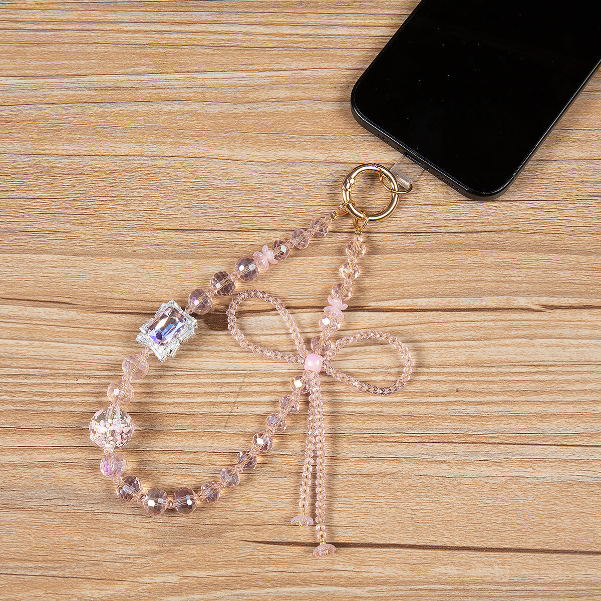 Crystal Bow Phone Wristlet Lanyard K1349