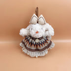 Beige Dress Rabbit Plush Keychain K1354 - view 3