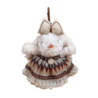 Beige Dress Rabbit Plush Keychain K1354