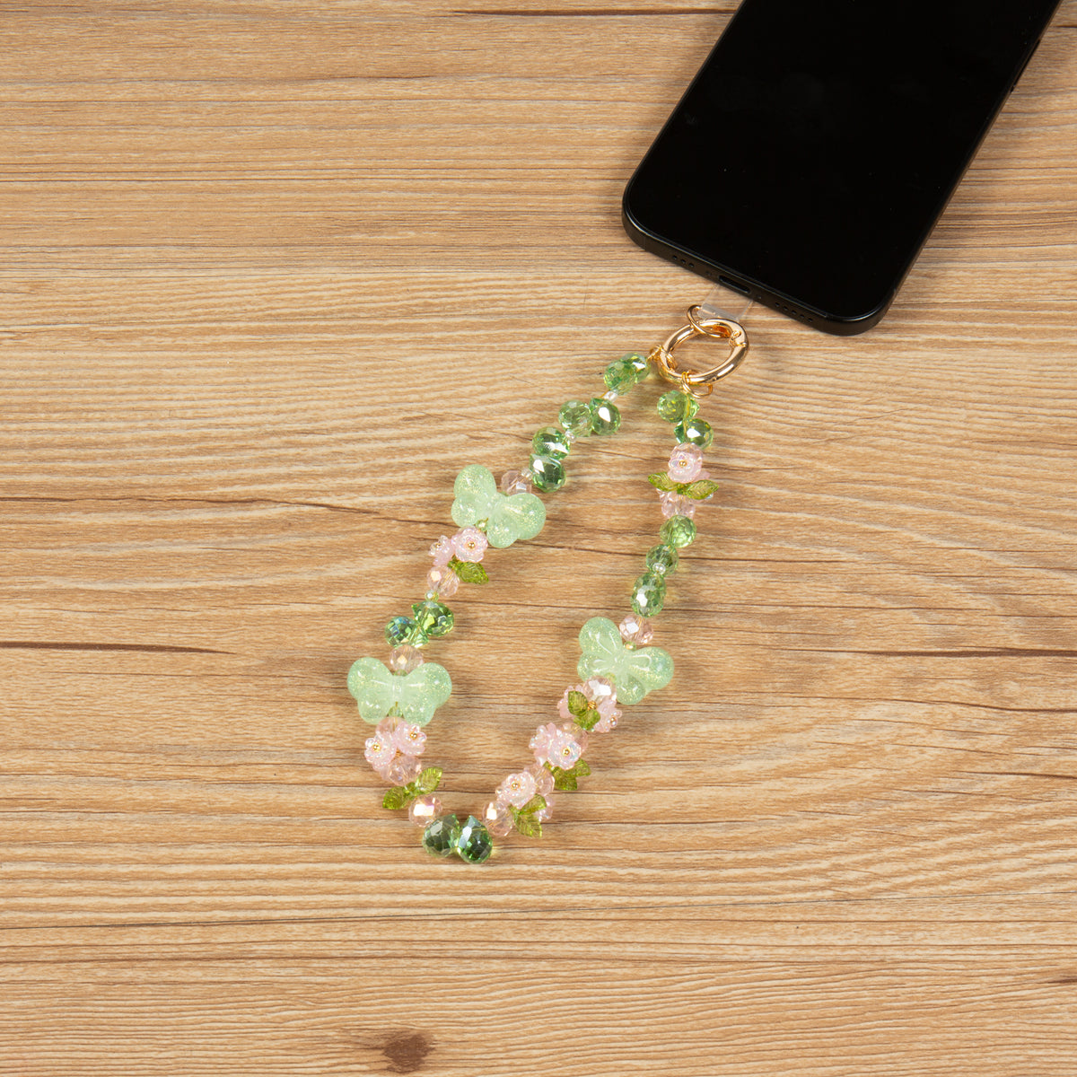 Butterfly Crystal Keychain Wristlet K1364