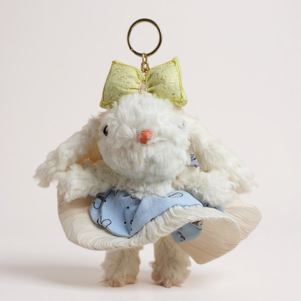 Heart-Shaped Dress Rabbit Keychain K1369