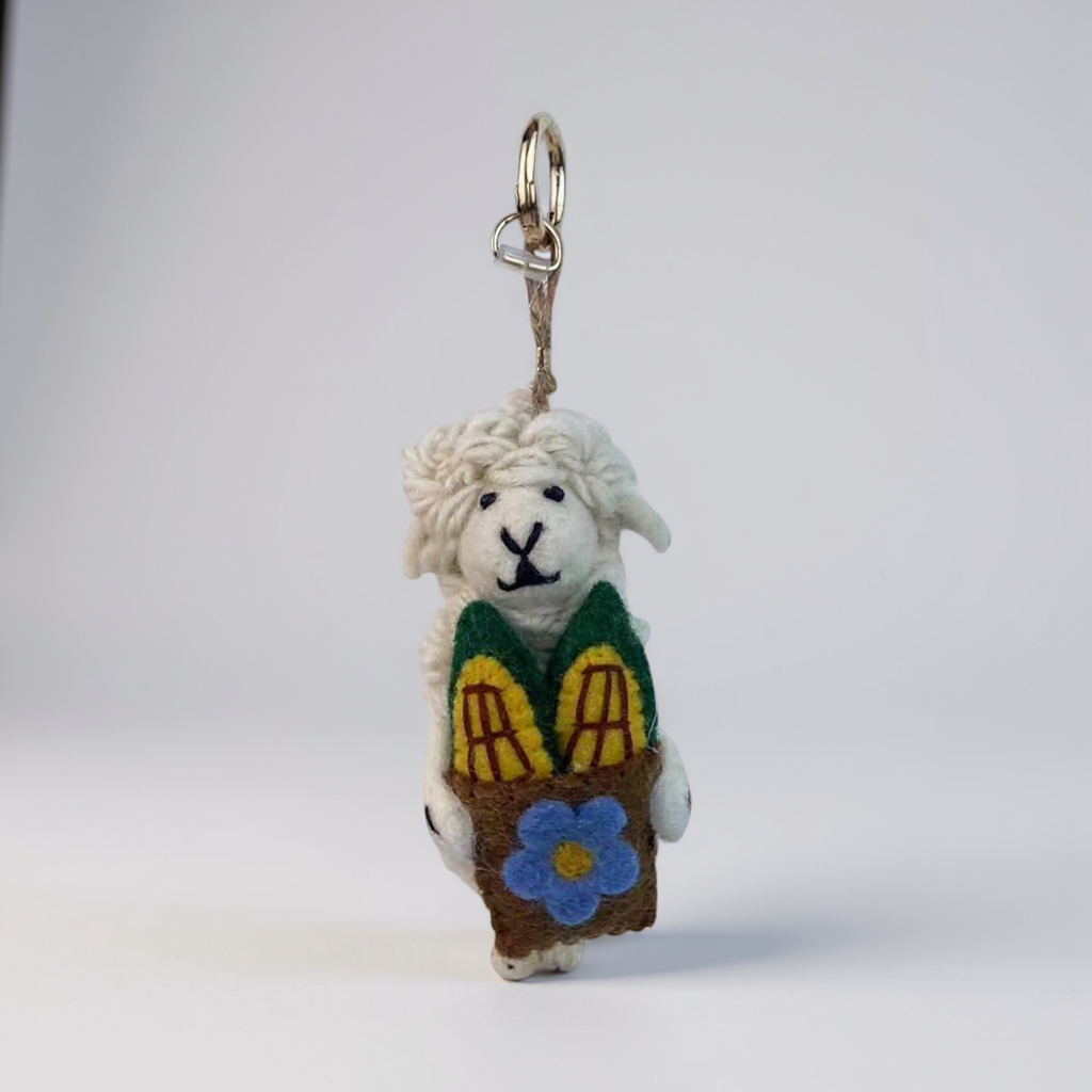 Sheep Felt Keychain K1386 - view 2