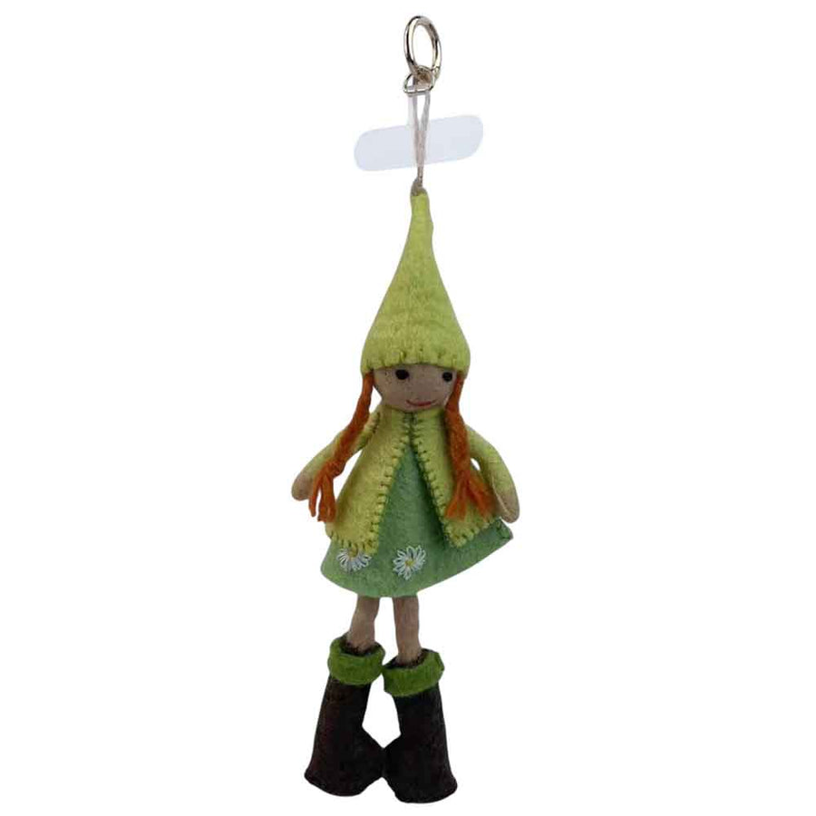 Girl In A Hat Felt Keychain K1390