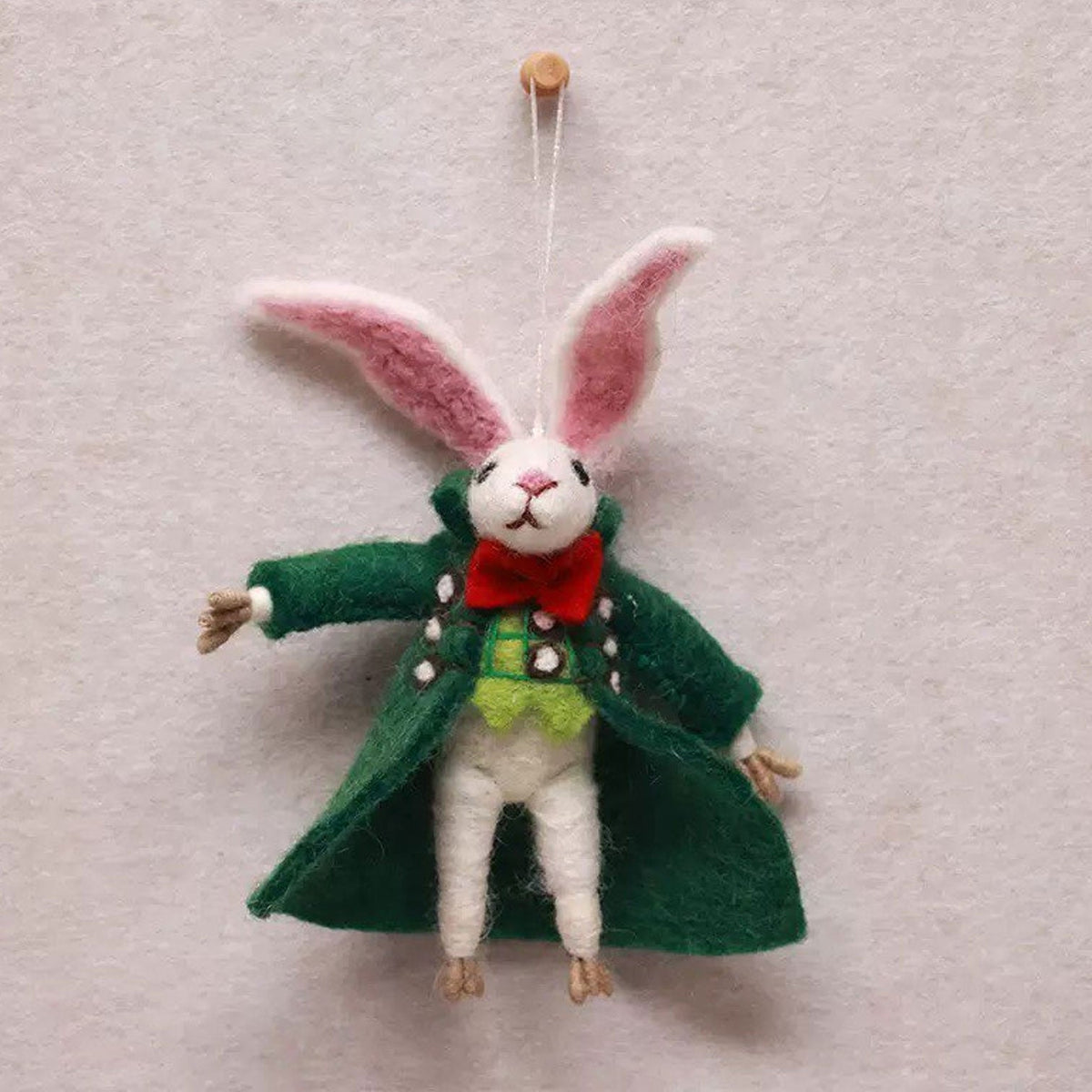 Green Coat Commander Rabbit Wool Felt Keychain K1391 - view 2