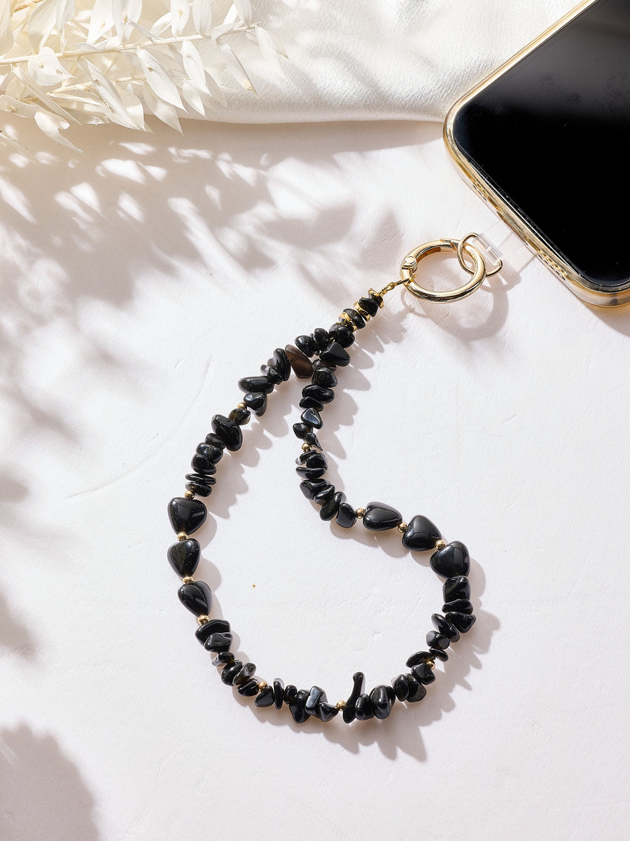 Natural Stone Phone Charm Keychain Wristlet K1403