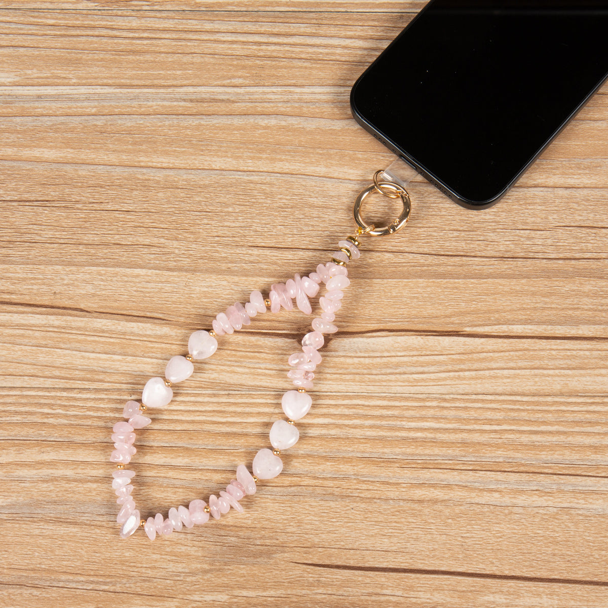 Natural Stone Phone Charm Keychain Wristlet K1403 - view 3
