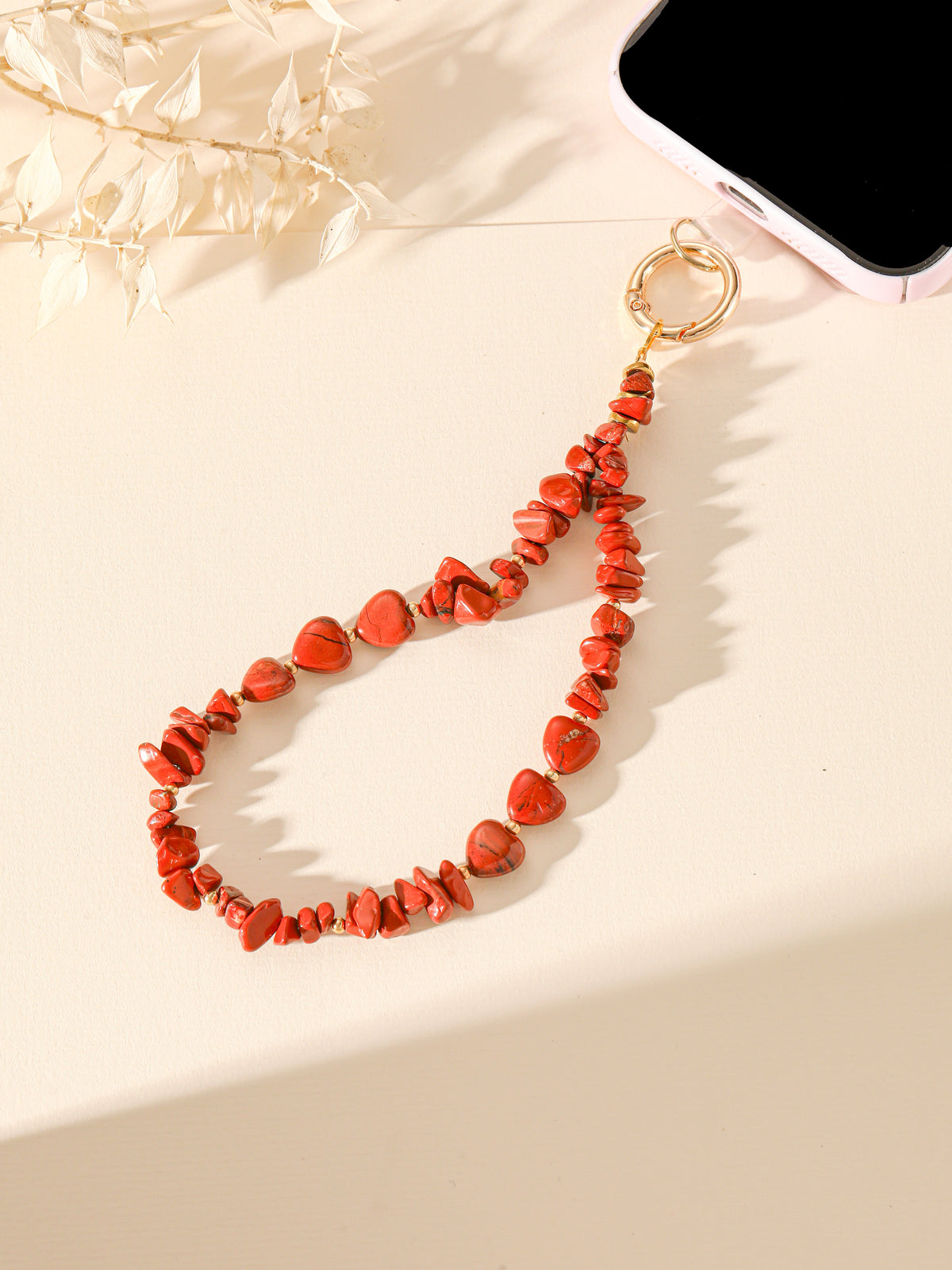 Natural Stone Phone Charm Keychain Wristlet K1403 - view 11