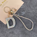Alphabet Rhinestone Keychain Wristlet K1406 - D