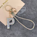 Alphabet Rhinestone Keychain Wristlet K1406 - P