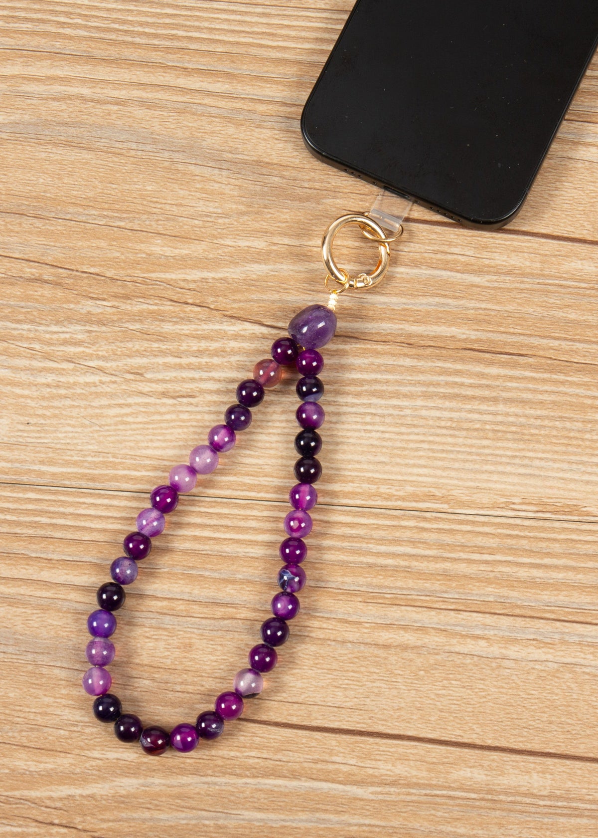 Purple Agate Keychain Wristlet K1418