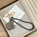 Apple Rhinestone-Embellished Alloy Keychain Wristlet K1436