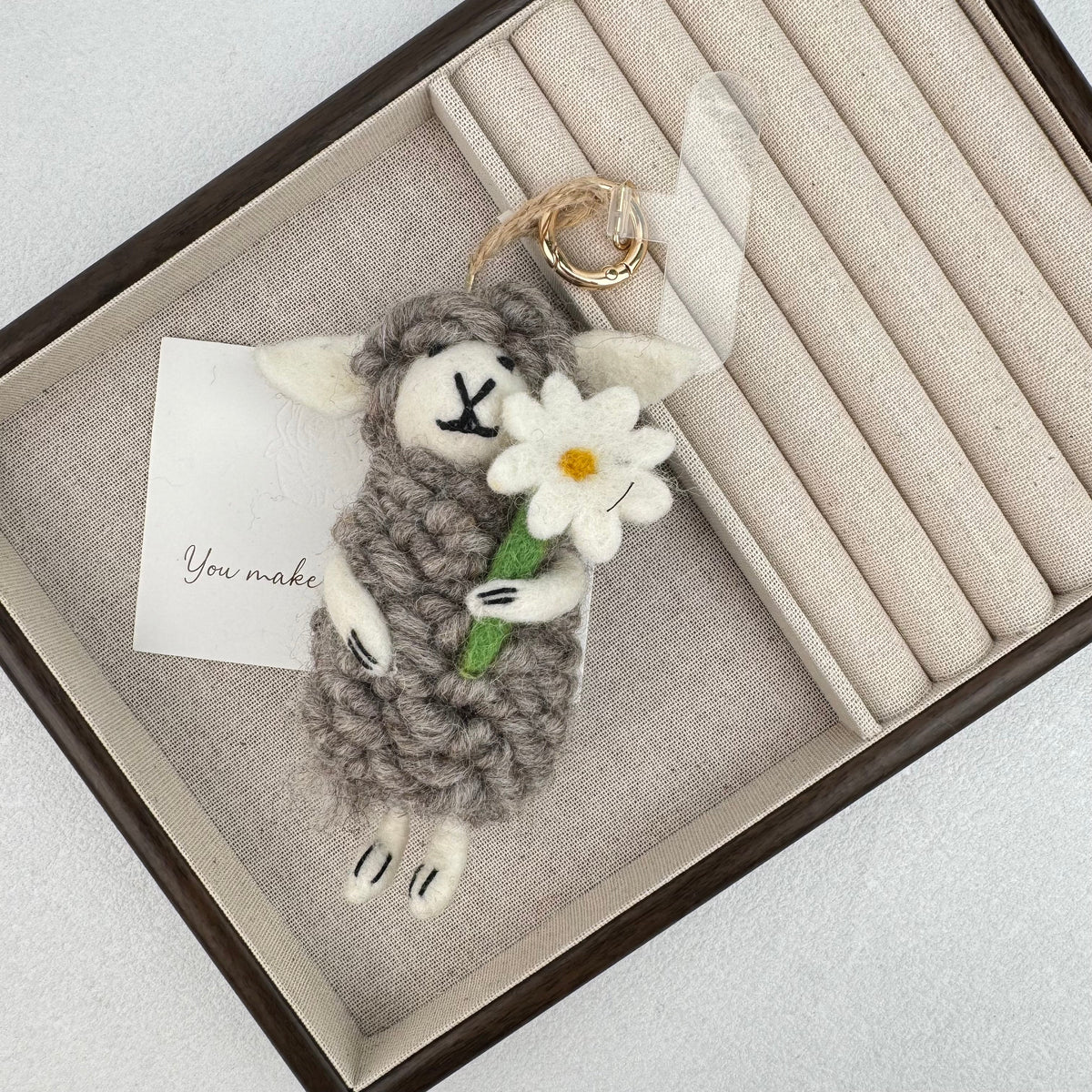 Sheep Felt Keychain K1471