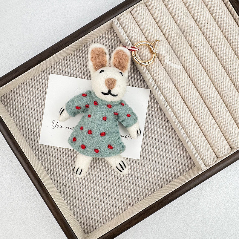 Rabbit Felt Keychain K1483