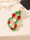 Strawberry Crystal Keychain Wristlet K1500
