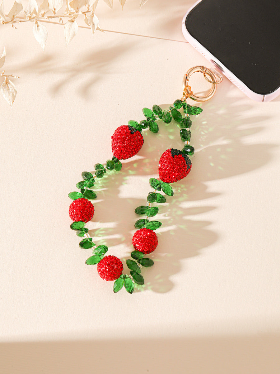 Strawberry Crystal Keychain Wristlet K1500