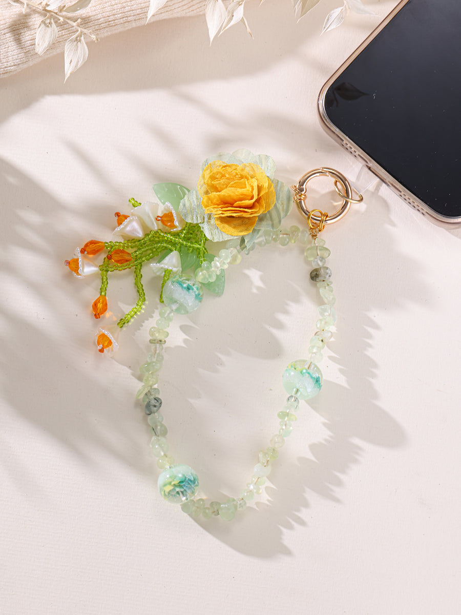 Flower Crystal Keychain Wristlet K1506