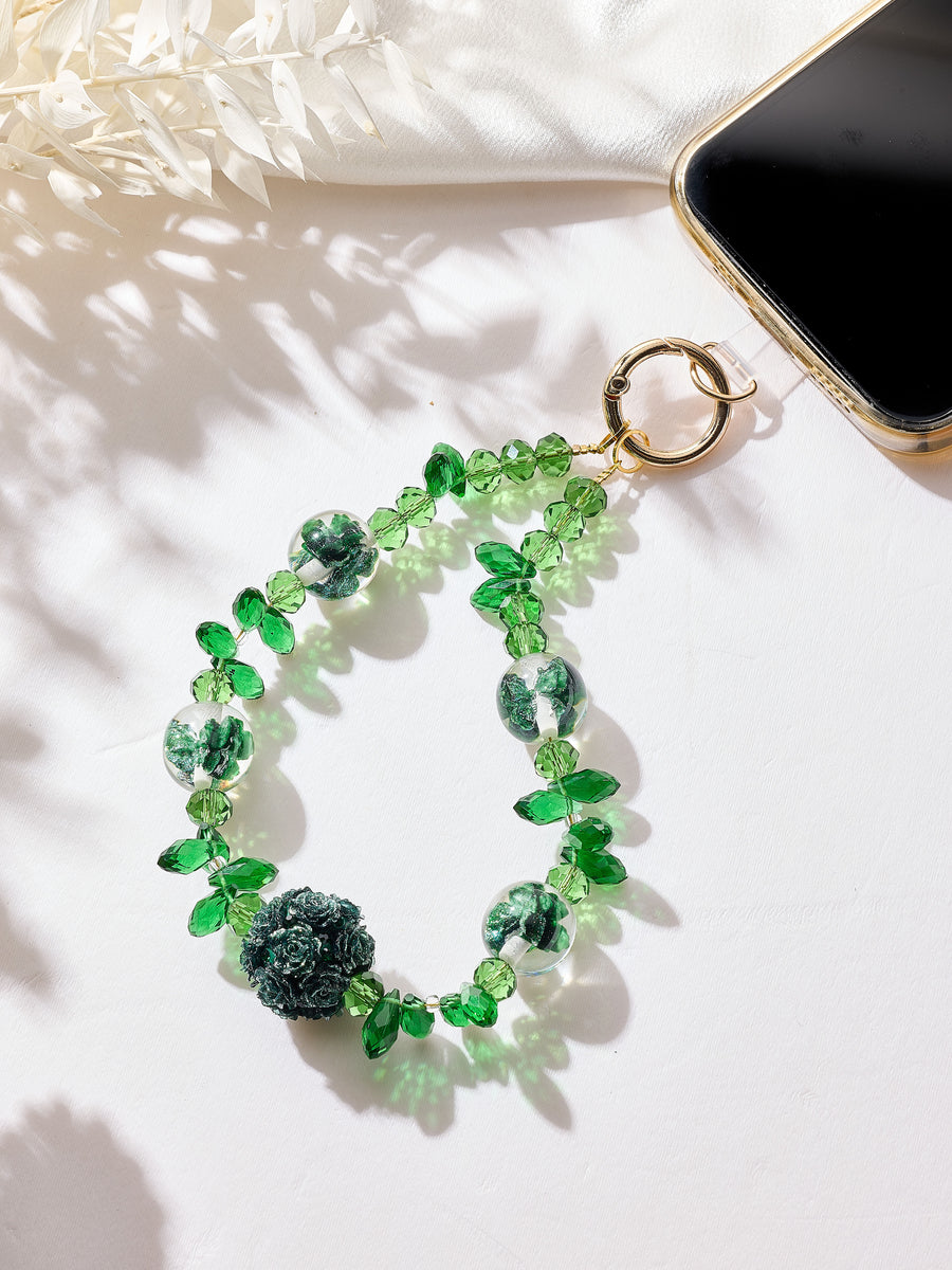 Flower Crystal Keychain Wristlet K1524