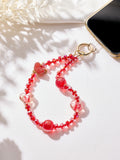 Heart-Shaped Crystal Keychain Wristlet K1529