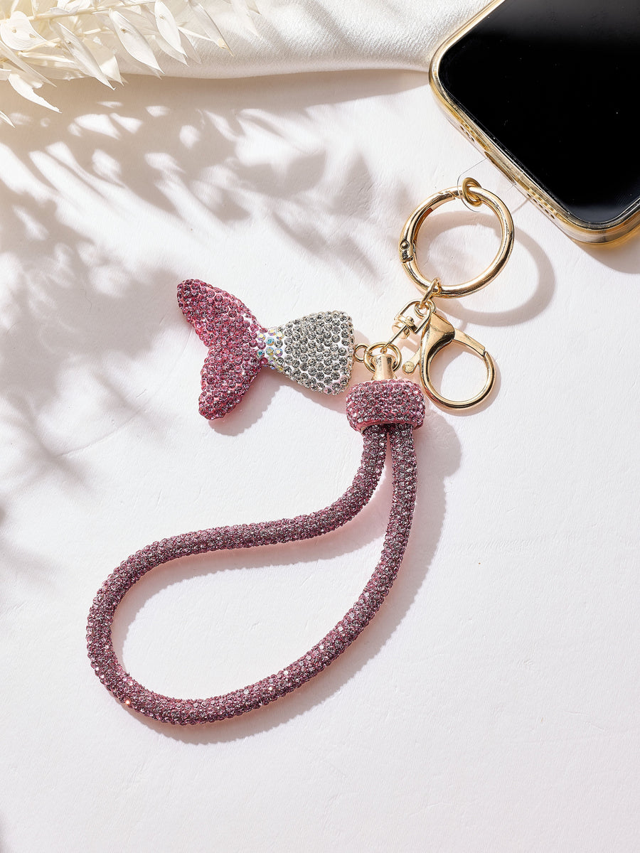 Fish Tail Crystal Keychain Wristlet K1538