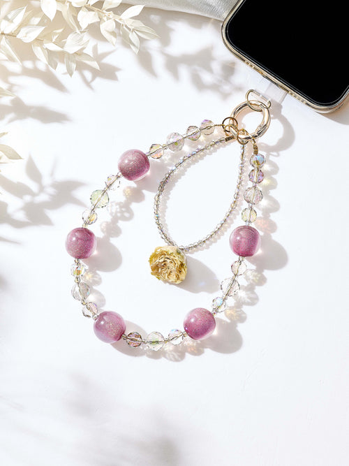 Flower Crystal Keychain Wristlet K1546