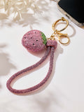 Strawberry Rhinestone Keychain Wristlet K1554