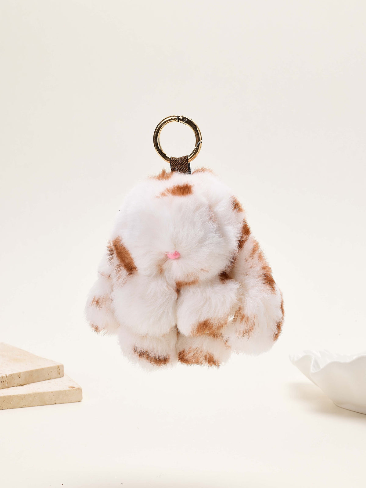 Rabbit Speckle Plush Keychain K1555 - view 4