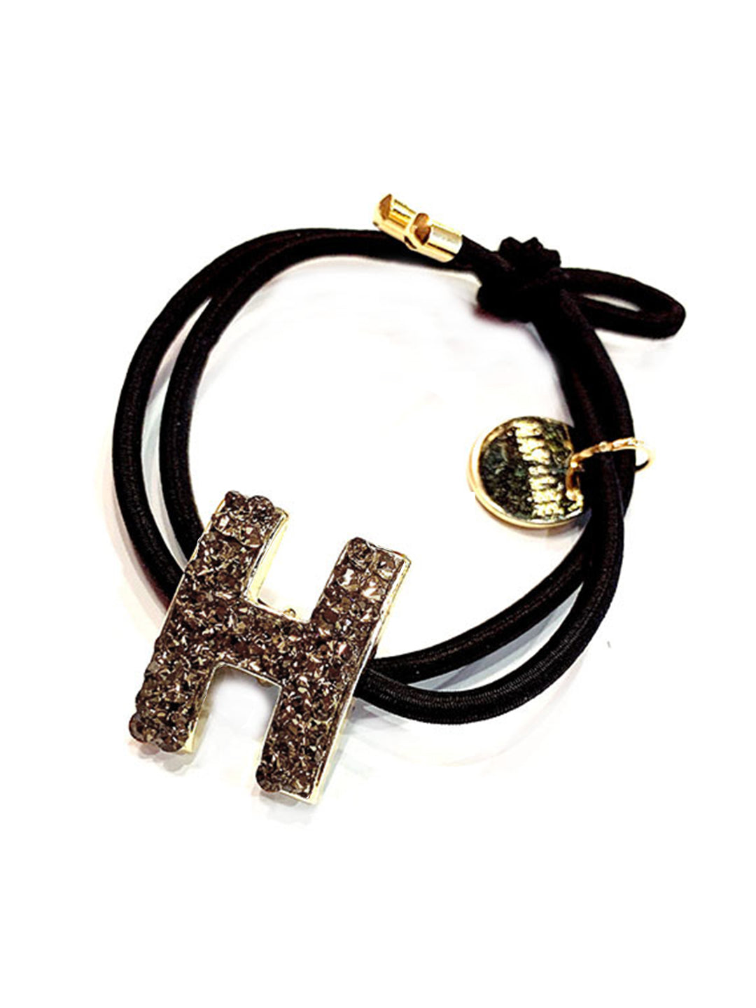 H Letter Rhinestones Hair Scrunchies L2360