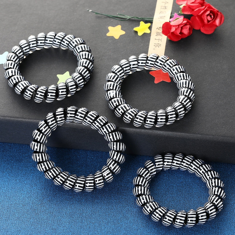 4 Pcs Striped Printed Scrunchies Set L2502-1