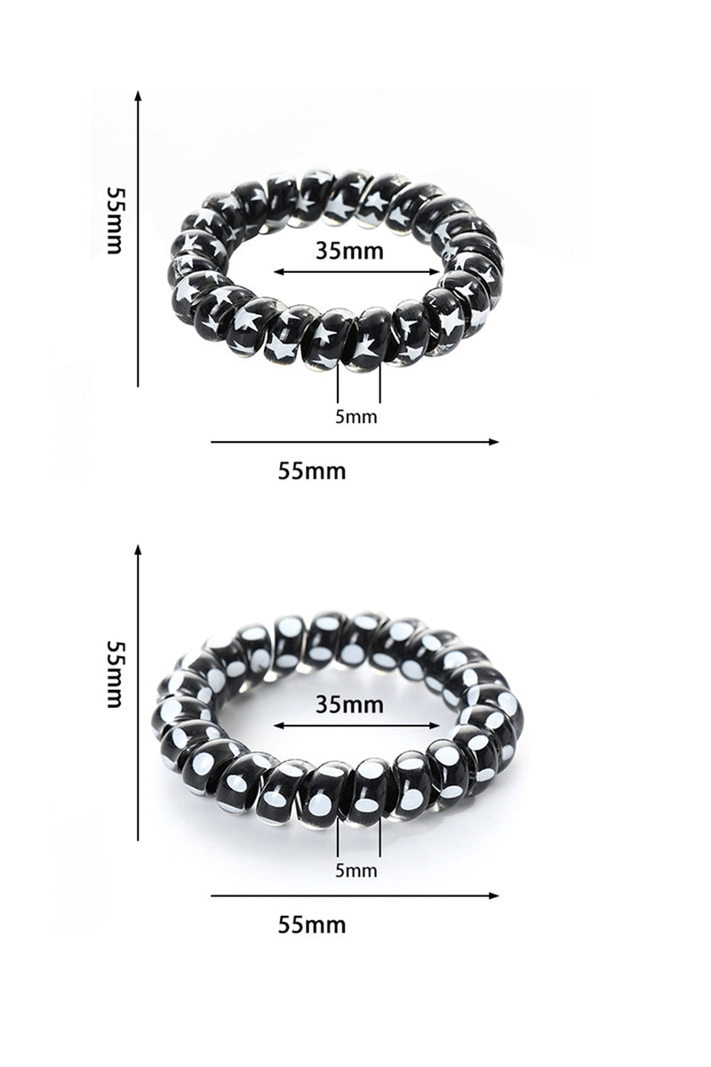 4 Pcs Striped Printed Scrunchies Set L2502-1