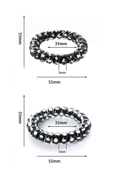 4 Pcs Striped Printed Scrunchies Set L2502-1