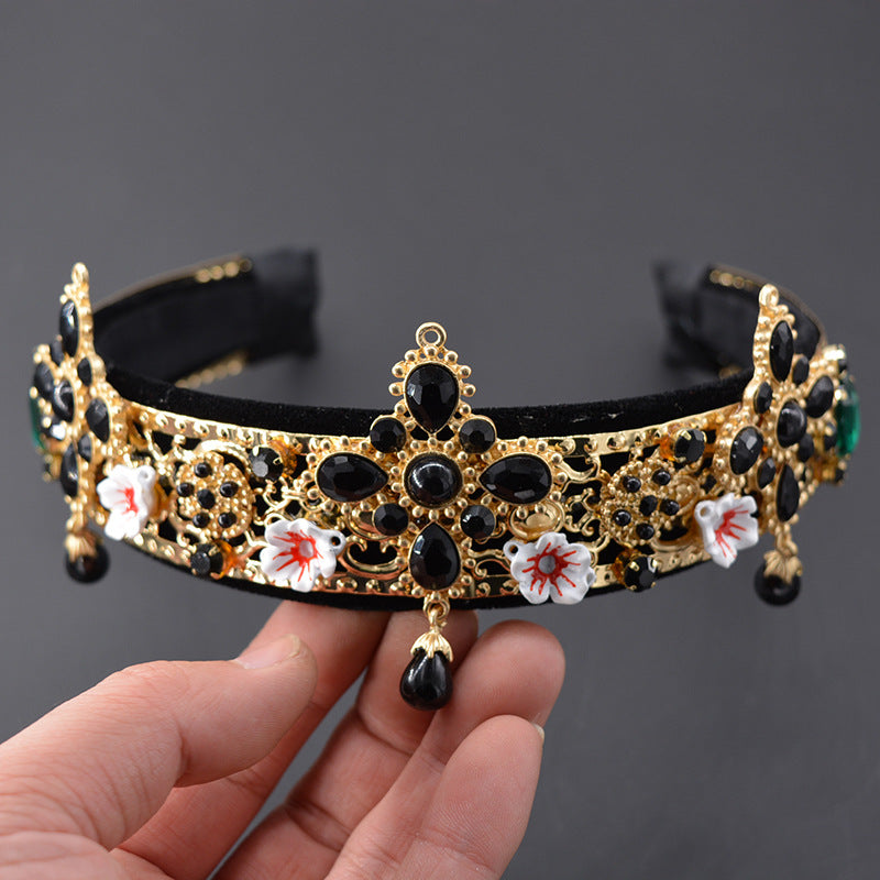 Floral Alloy Velvet Headband L2644 - view 3