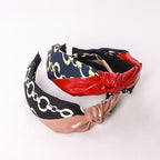 Vegan Leather Fabric Chains Printed Headband L2671 - view 5