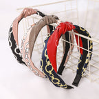 Vegan Leather Fabric Chains Printed Headband L2671 - view 6