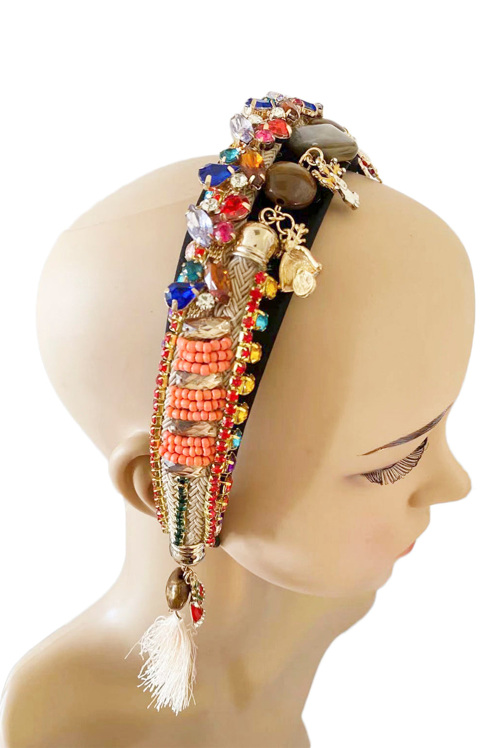 Bohemian Rhinestone Tassel Headband L2681 - view 3