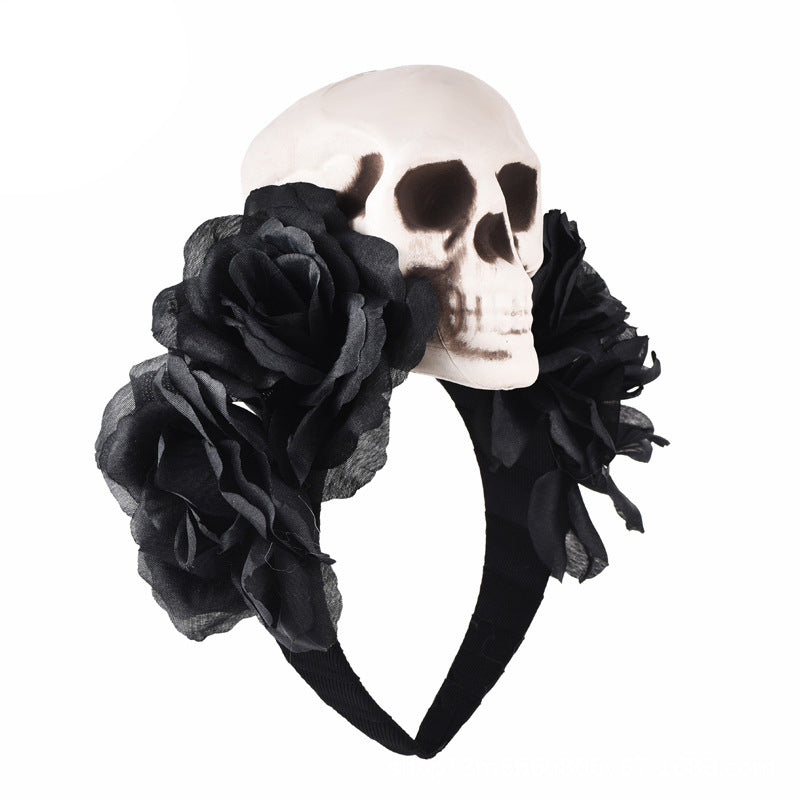 Gothic Skull Rose Headband L2767 - view 2