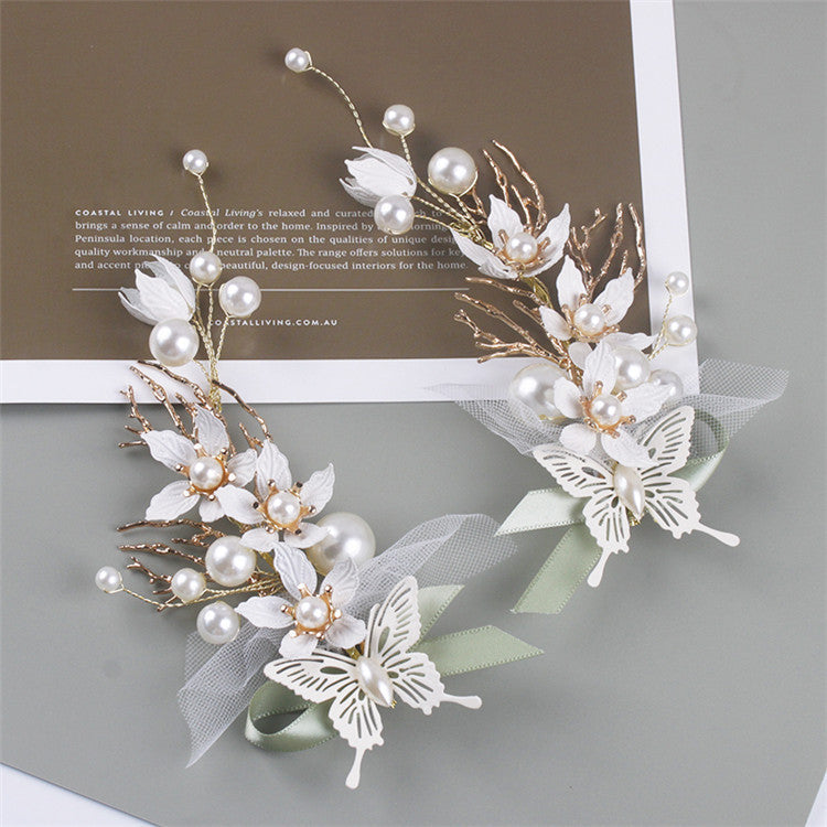 Handmade Flower Pearl Hair Clip Set L2827